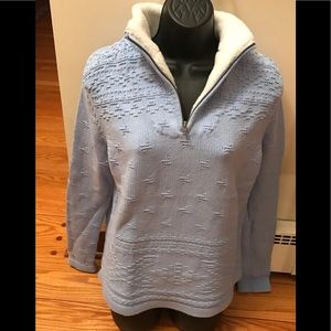 Light blue sweater fleece collar medium by Strand